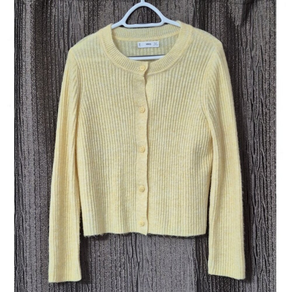 Mango Cardigan Light Yellow Sweater